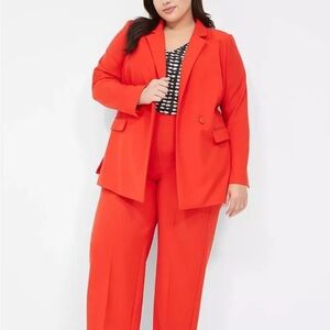 Lane Bryant Red Pantsuit with Wide-Leg Design